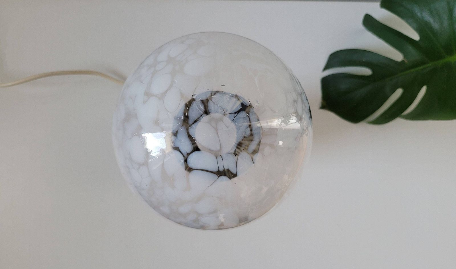 Charming Vintage Bedside Lamp, Red Table Lamp, Glass Globe Lamp, Ceramic Lamp, Vintage Lamp, Nightstand Light, Magic Ball, Brass Table Lamp photo 76.0