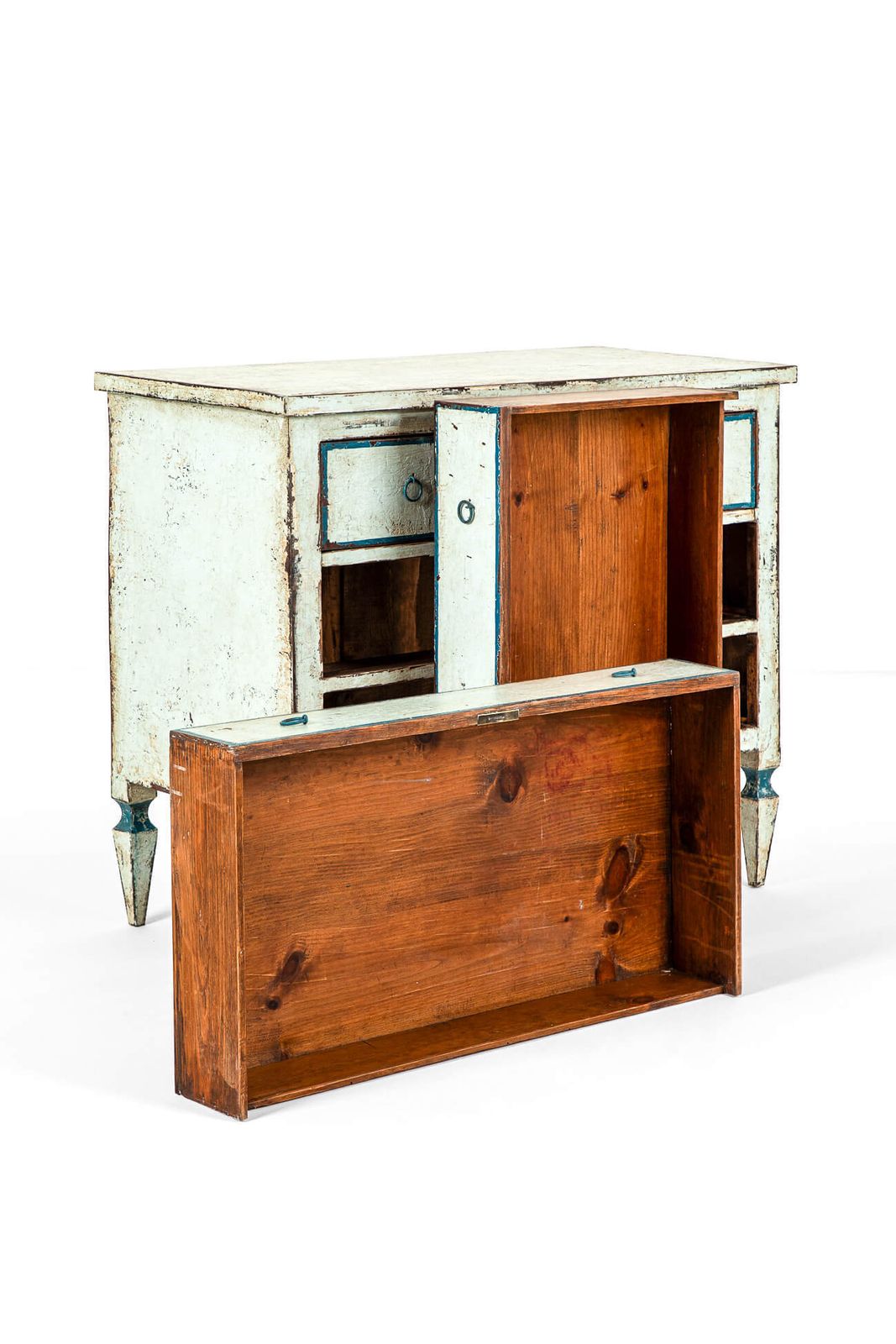 photo for sale 19th Century Spanish Chest In Duck Egg Blue