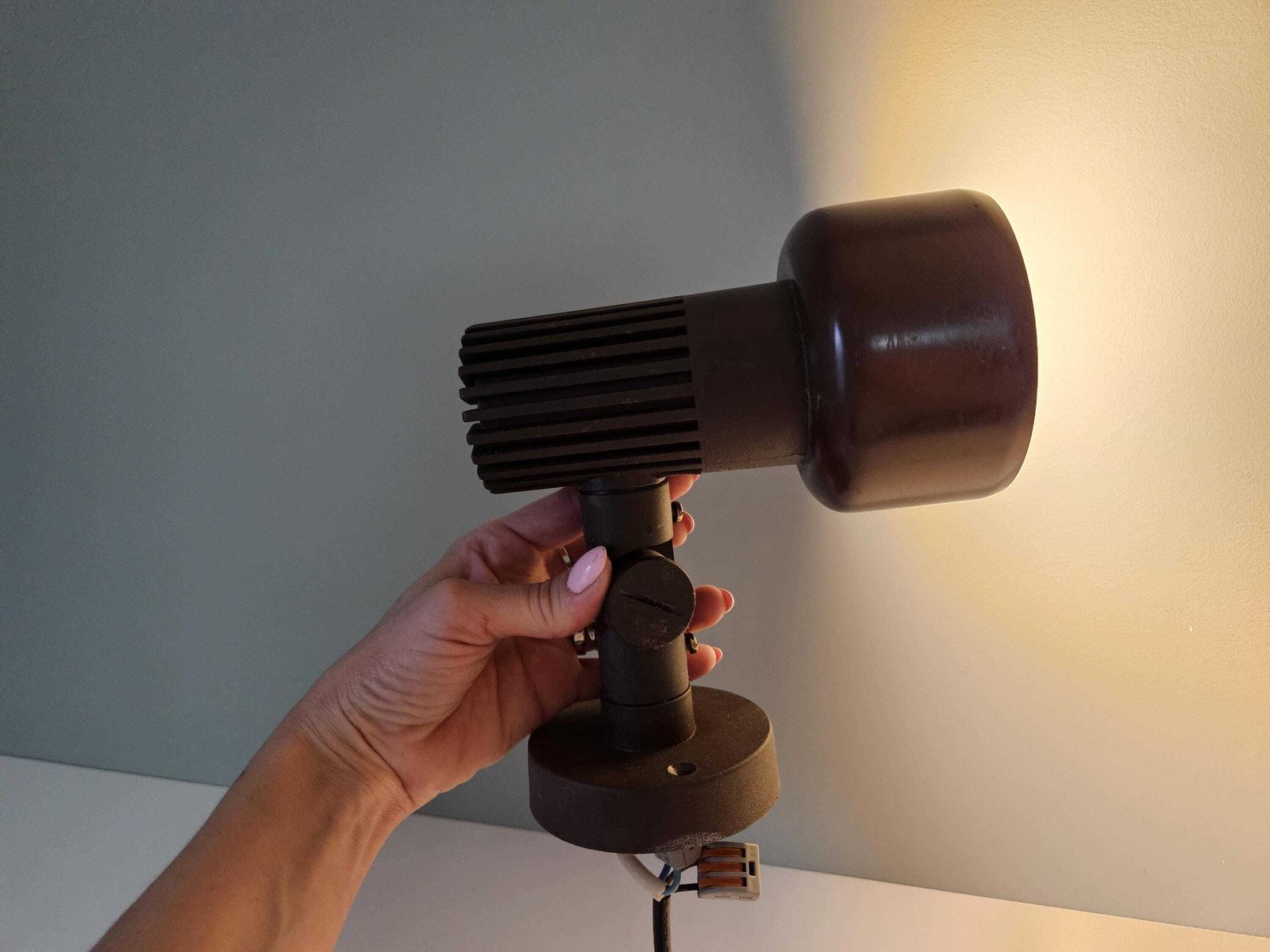 Vintage Wall Lamp, Metal Wall Light, Vintage Sconce, Brown Spotlamp, 70's Lamp, Retro Lamp, Yugoslavia, Bedside Lamp photo furniture