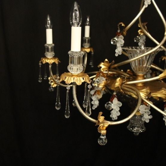 Banci Firenze Gilt & Crystal Floral Chandelier photo Lighting