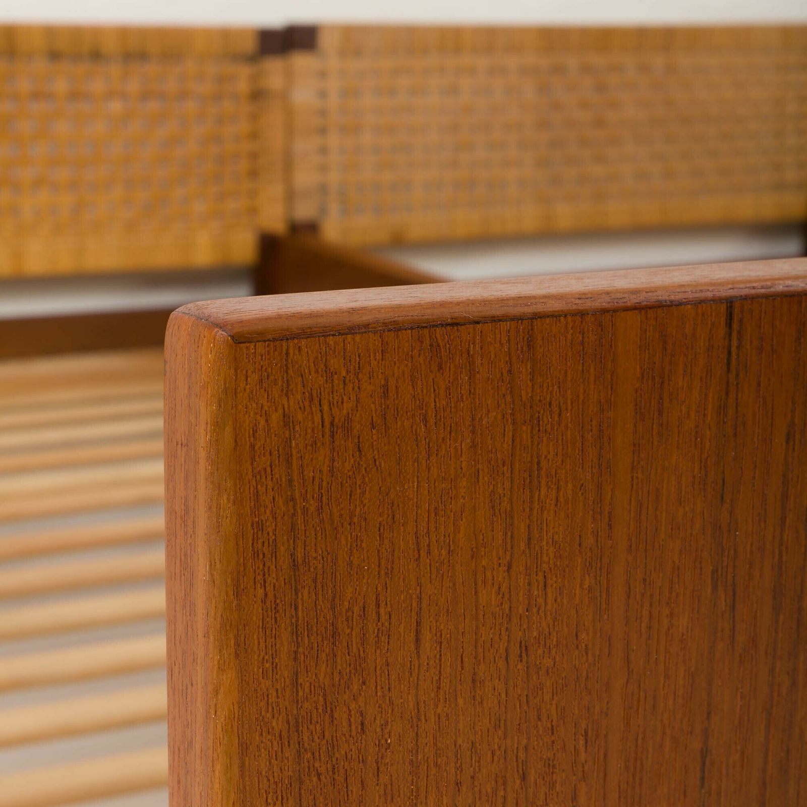 photo buy Hans J. Wegner Single Bed In Teak And Cane For Getama, Denmark, 1960s