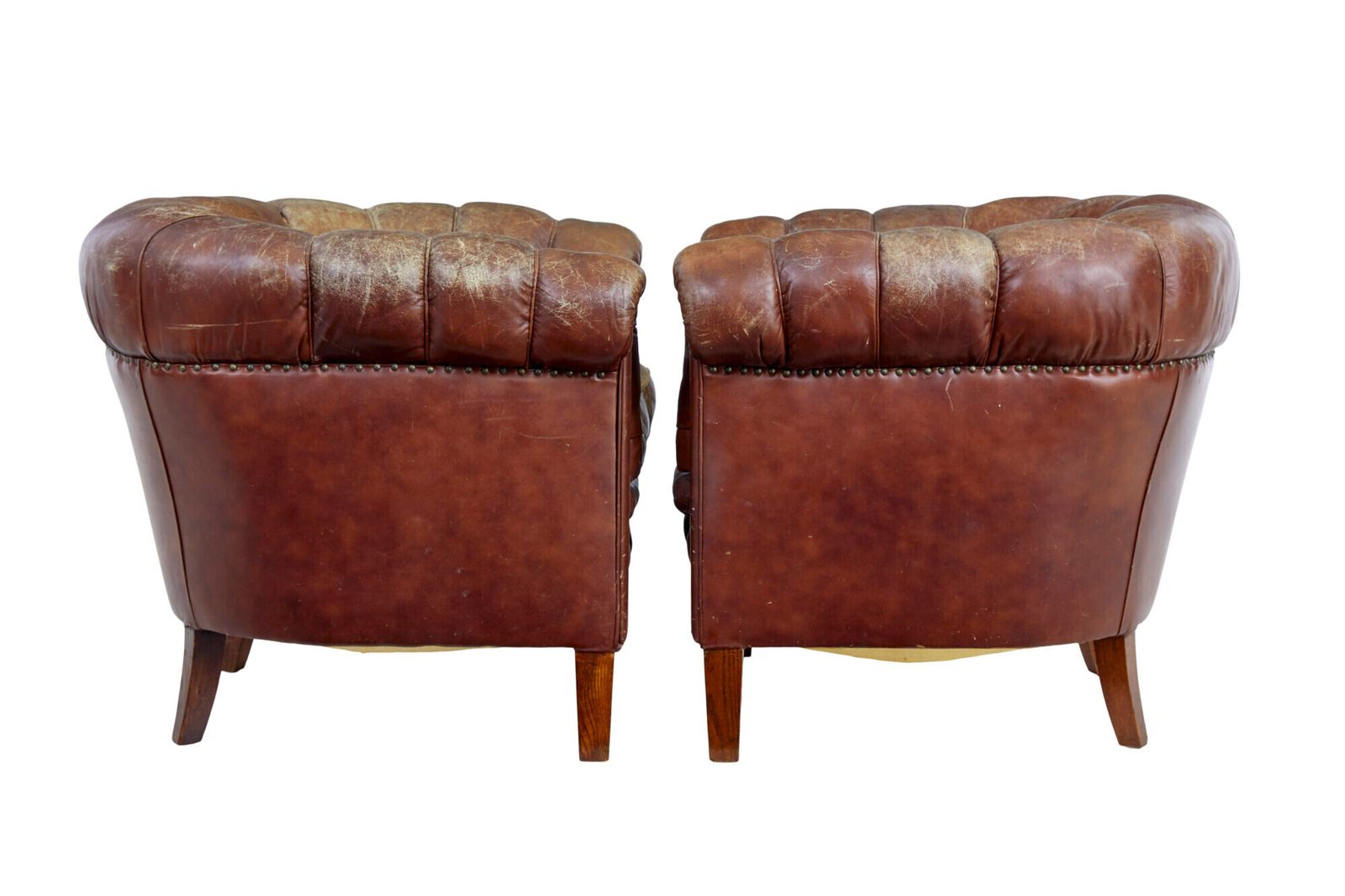 Pair Of Early 20th Century Leather Lounge Armchairs photo vinterior