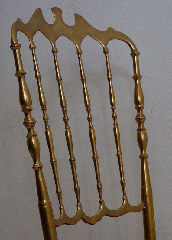 A Pair Of Mid 20th Century Italian Chiavari Brass Chairs   Free Delivery To England And Wales photo Furniture