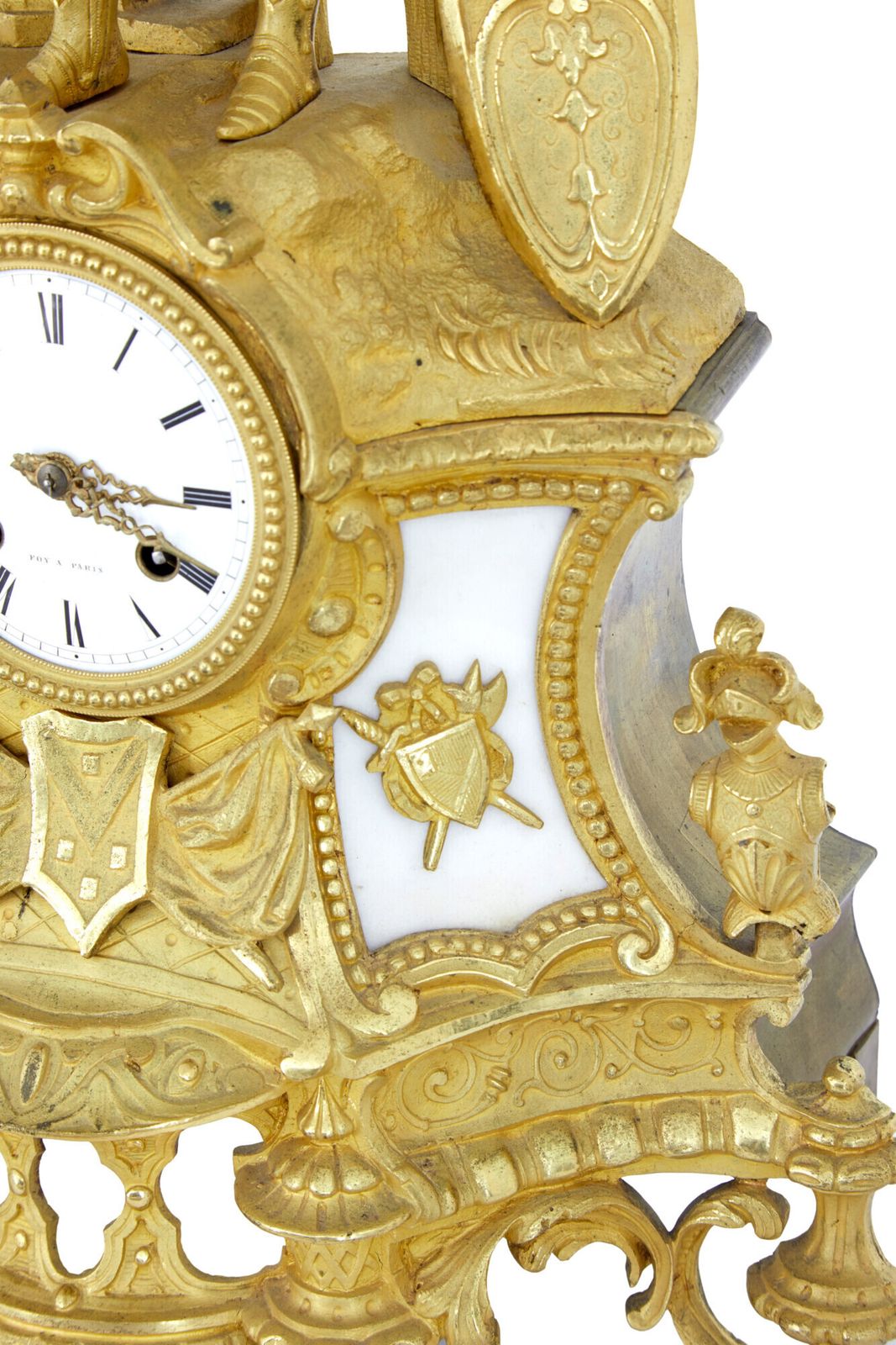 19th Century French Ormolu And Marble Figural Mantel Clock photo for sale