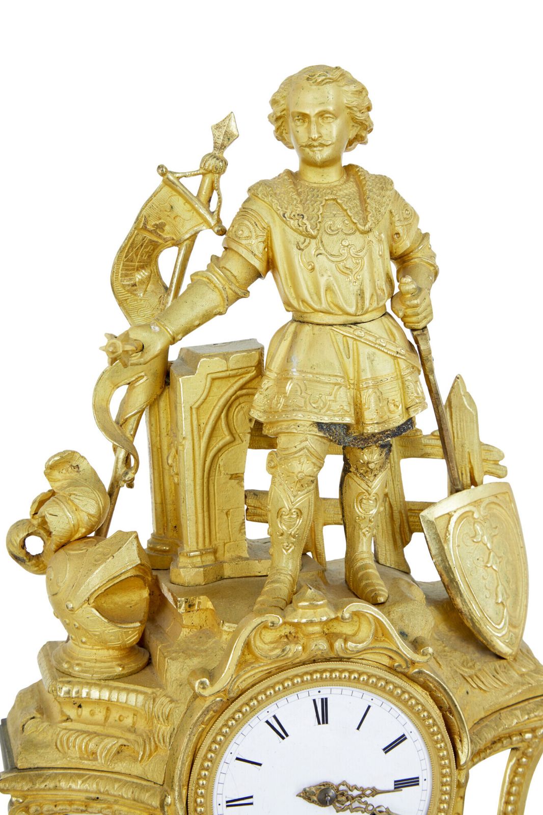 19th Century French Ormolu And Marble Figural Mantel Clock photo Home Decor