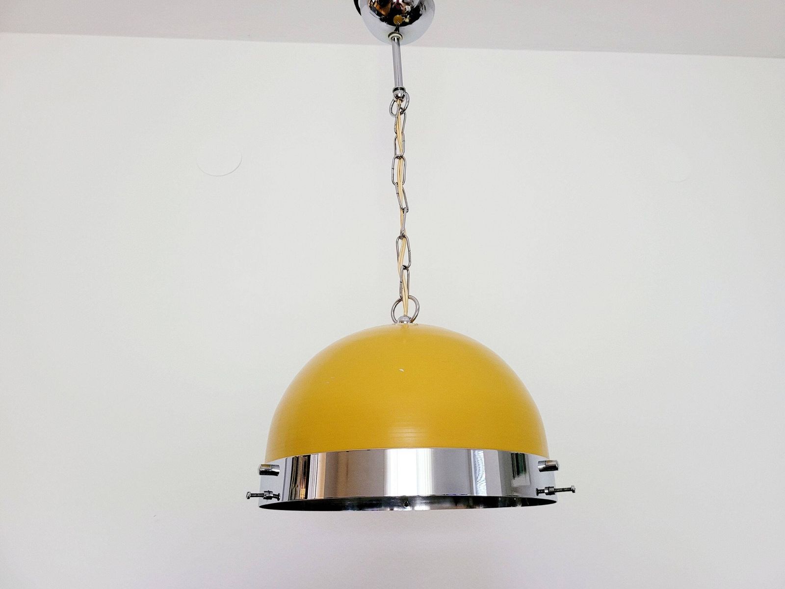 Space Age Pendant Light, Vintage Ceiling Light, 70's, Atomic Lamp, Mid Century Modern Lamp, Retro Hanging Lamp, Yellow Lamp, Mcm photo furniture