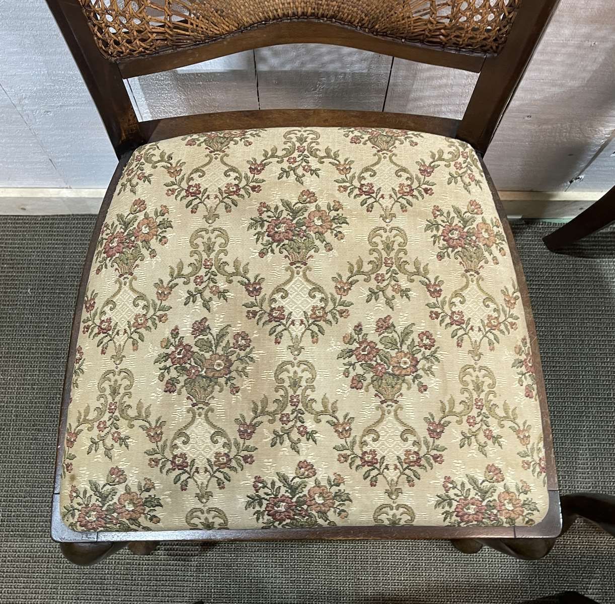 Set Of 6 English Walnut Chairs From The 1950s photo vintage