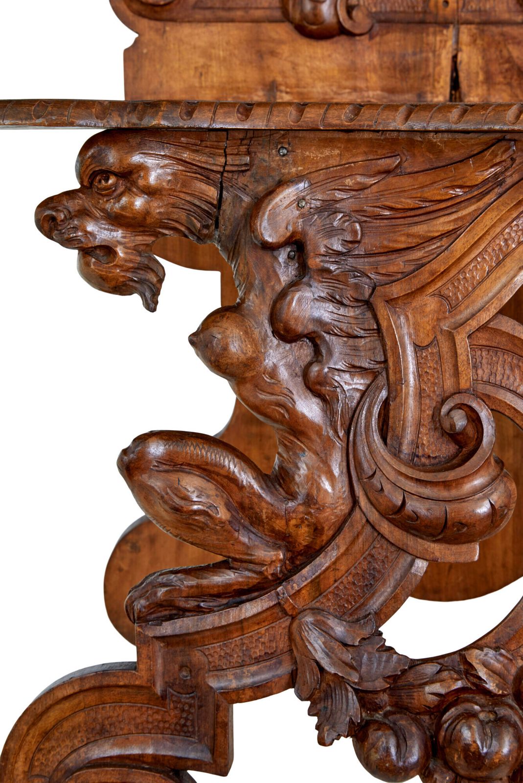 19th Century Carved Flemish Walnut Decorative Chair photo for sale