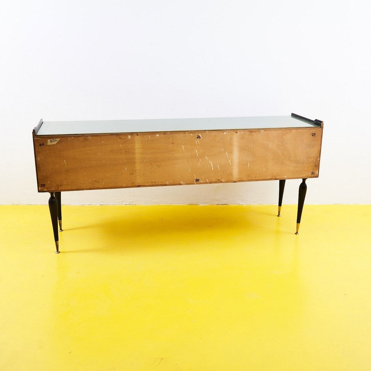 689.0 50's Wooden Sideboard With Glass Top photo