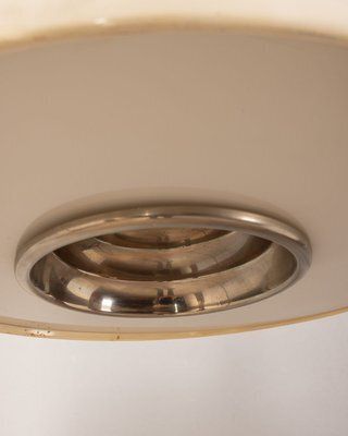 Vintage Italian Chandelier In White Metal, 1970s photo vinterior