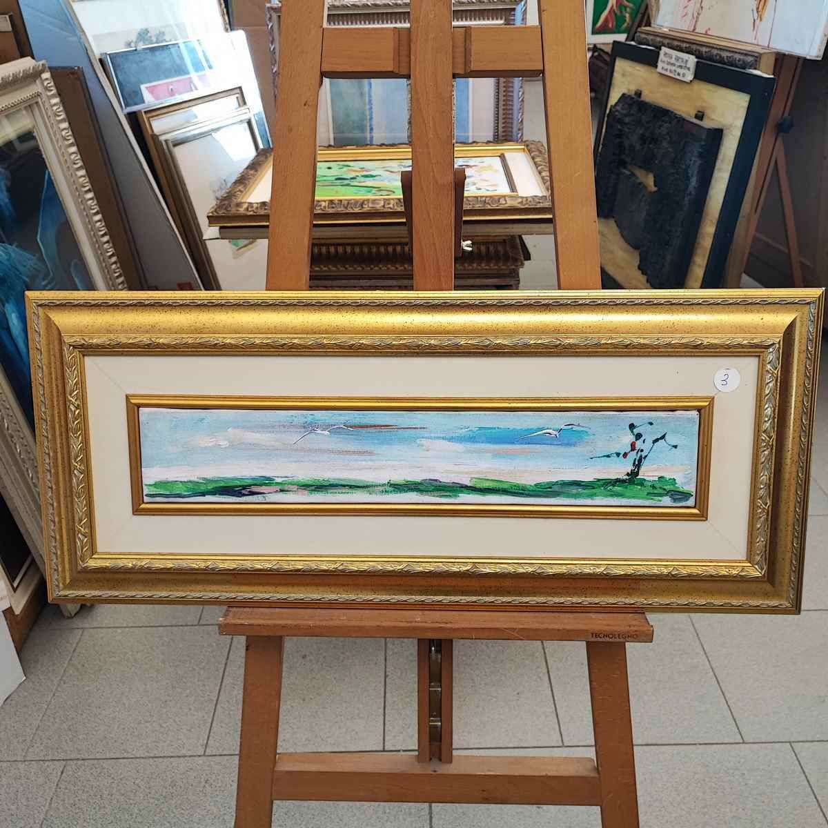Ernesto Treccani, Oil On Canvas, 60 X 10 Cm