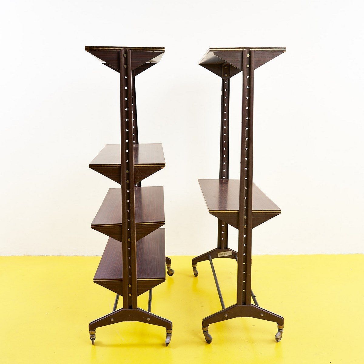 Pair Of 50's Mobile Bookcases, 1950s photo vintage