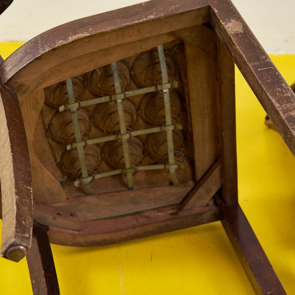 Furniture Pair Of Chairs From The 40s/50s In Wood And Vienna Straw photo