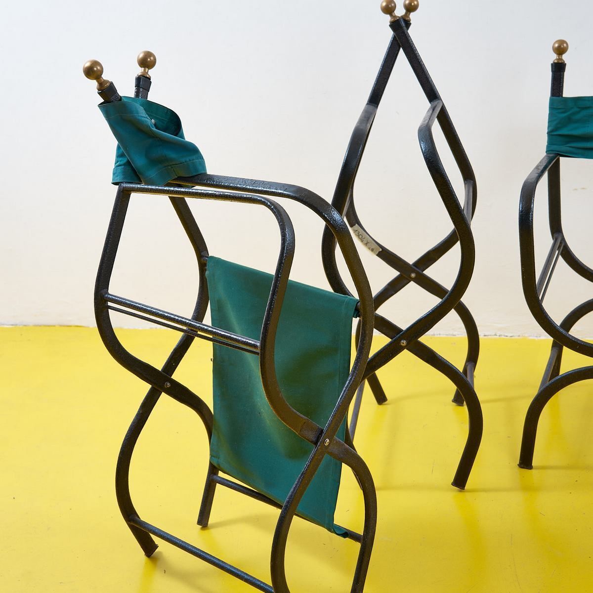 Vintage Metal Director Chairs, 1980s photo furniture
