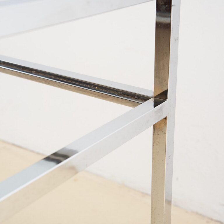 Verchroomd Metalen Tafel Met Glazen Blad photo 360.0