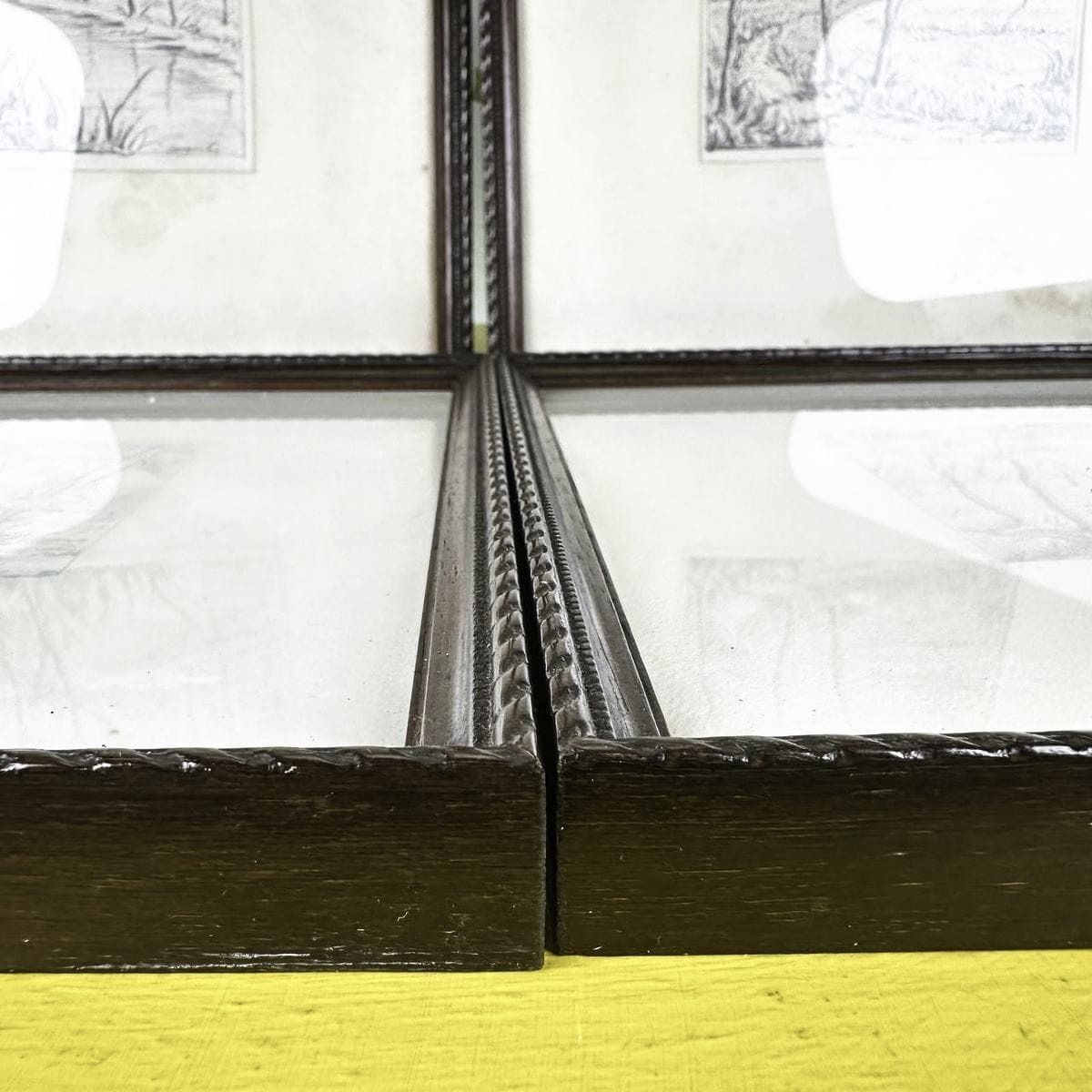 Vintage Paintings With Severe Pencil Drawings.C 4 Pieces photo buy