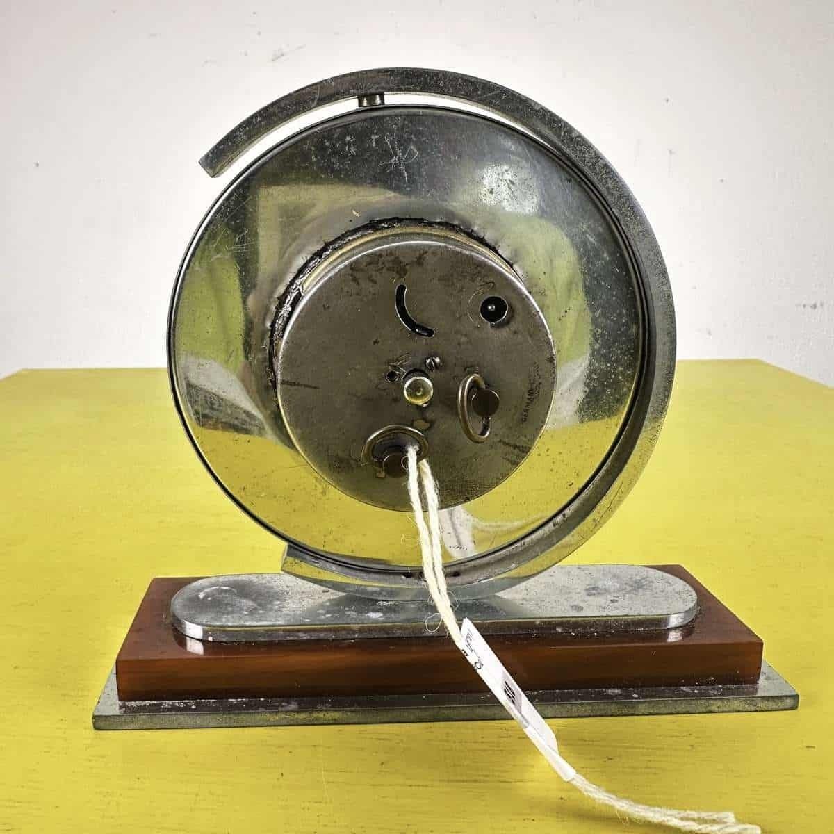 Vintage Germany Table Clock In Metal And Glass, 1930s Deco photo Home Decor