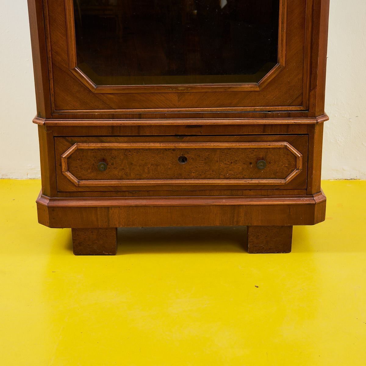 19th Century Bookcase Cabinet With Ground Glass photo for sale