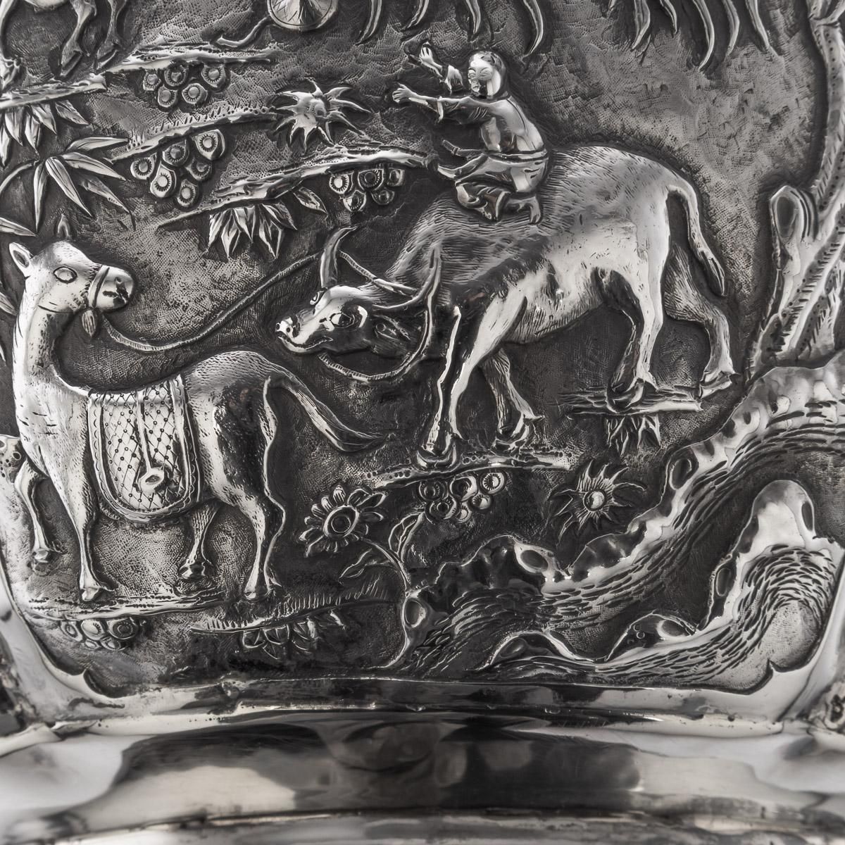19th Century Chinese Export Large Solid Silver Bowl photo 17495.0