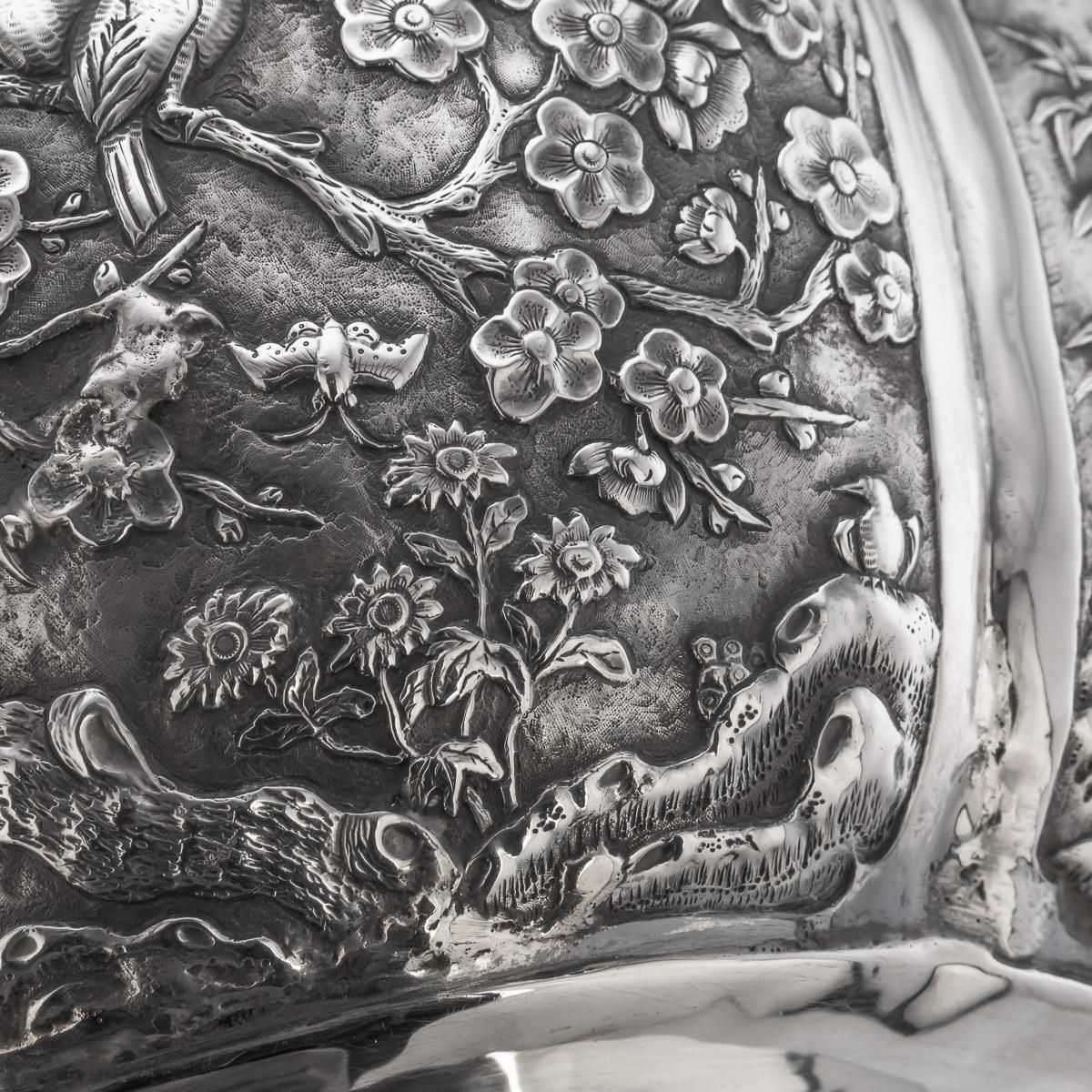 19th Century Chinese Export Large Solid Silver Bowl photo vinterior