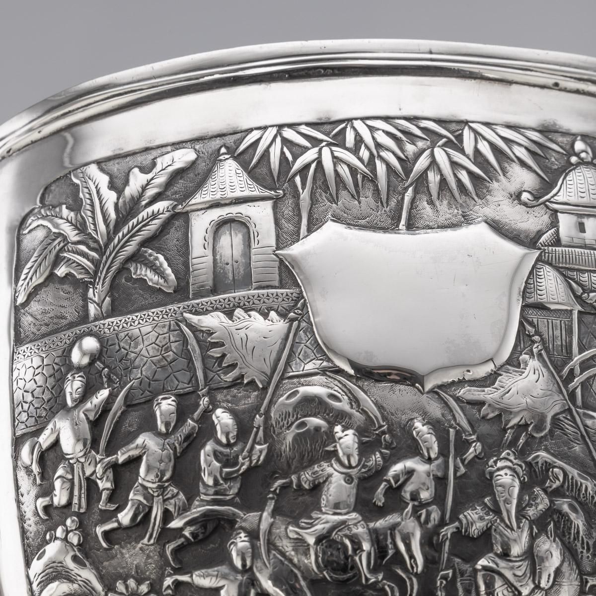 photo vinterior 19th Century Chinese Export Large Solid Silver Bowl