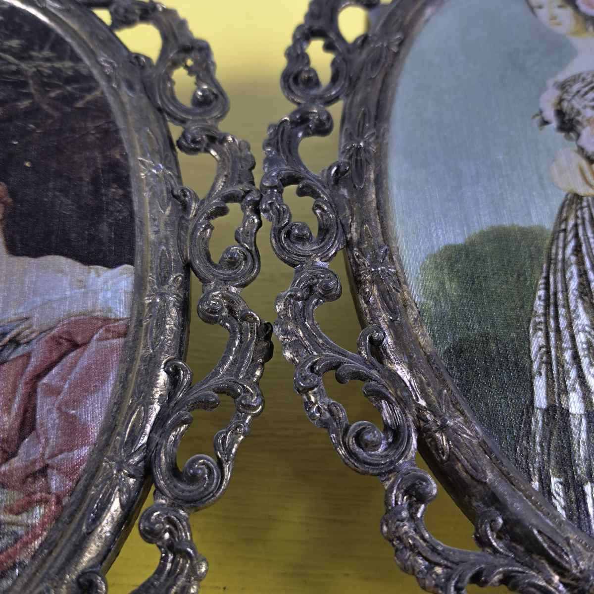 Pair Of Vintage Metal Frames With Prints photo 62.0