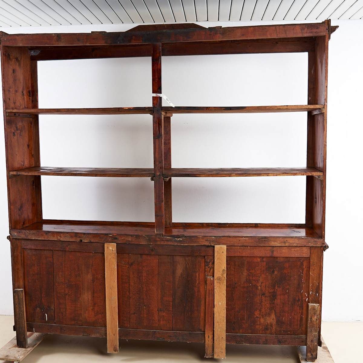 Furniture Open Bookcase In Soft Wood, Original Patina photo