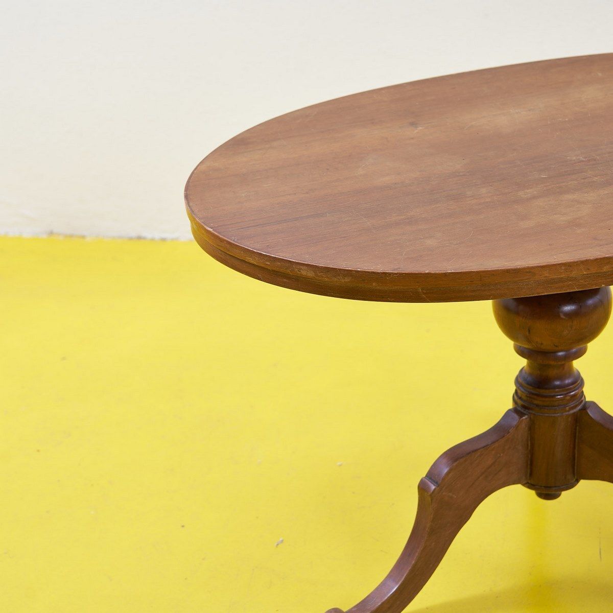 Oval Solid Wood Coffee Table, 1950s photo for sale
