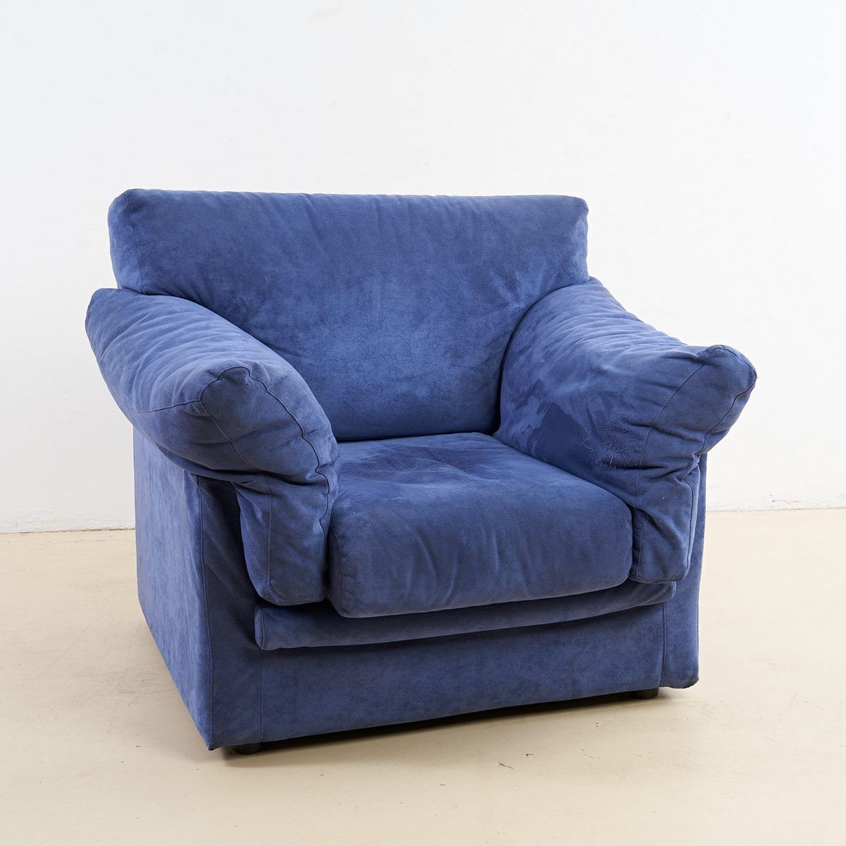 Vintage Blue Velvet Armchair 70s
