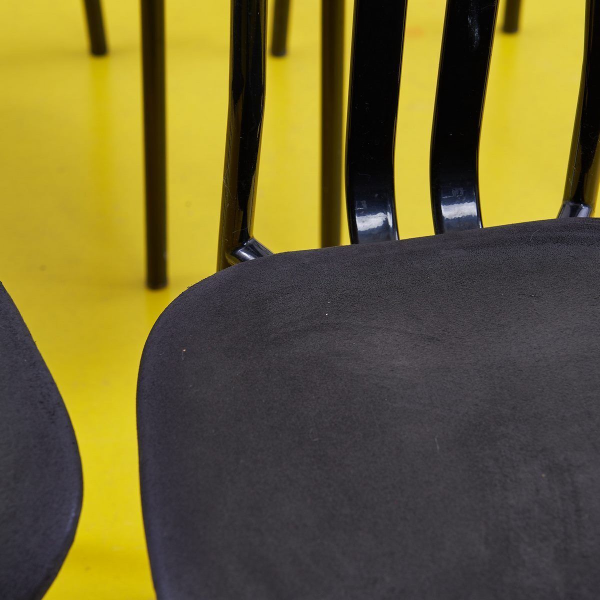 Vintage Black Metal Chairs, Giorgio Cattelan Design, 6 Pieces photo 720.0