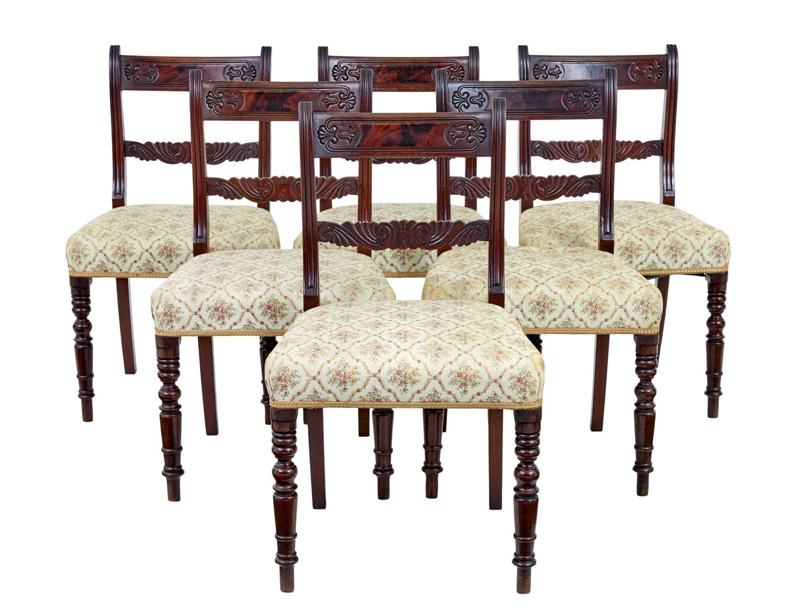Set Of 6 19th Century Regency Mahogany Dining Chairs