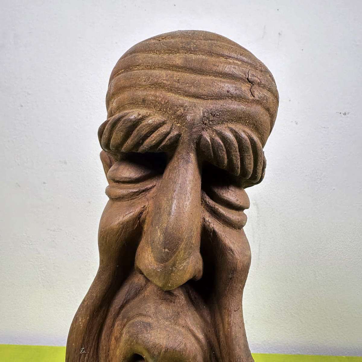 Vintage Sculpture Carved In Wood With Signature Rutilio photo furniture