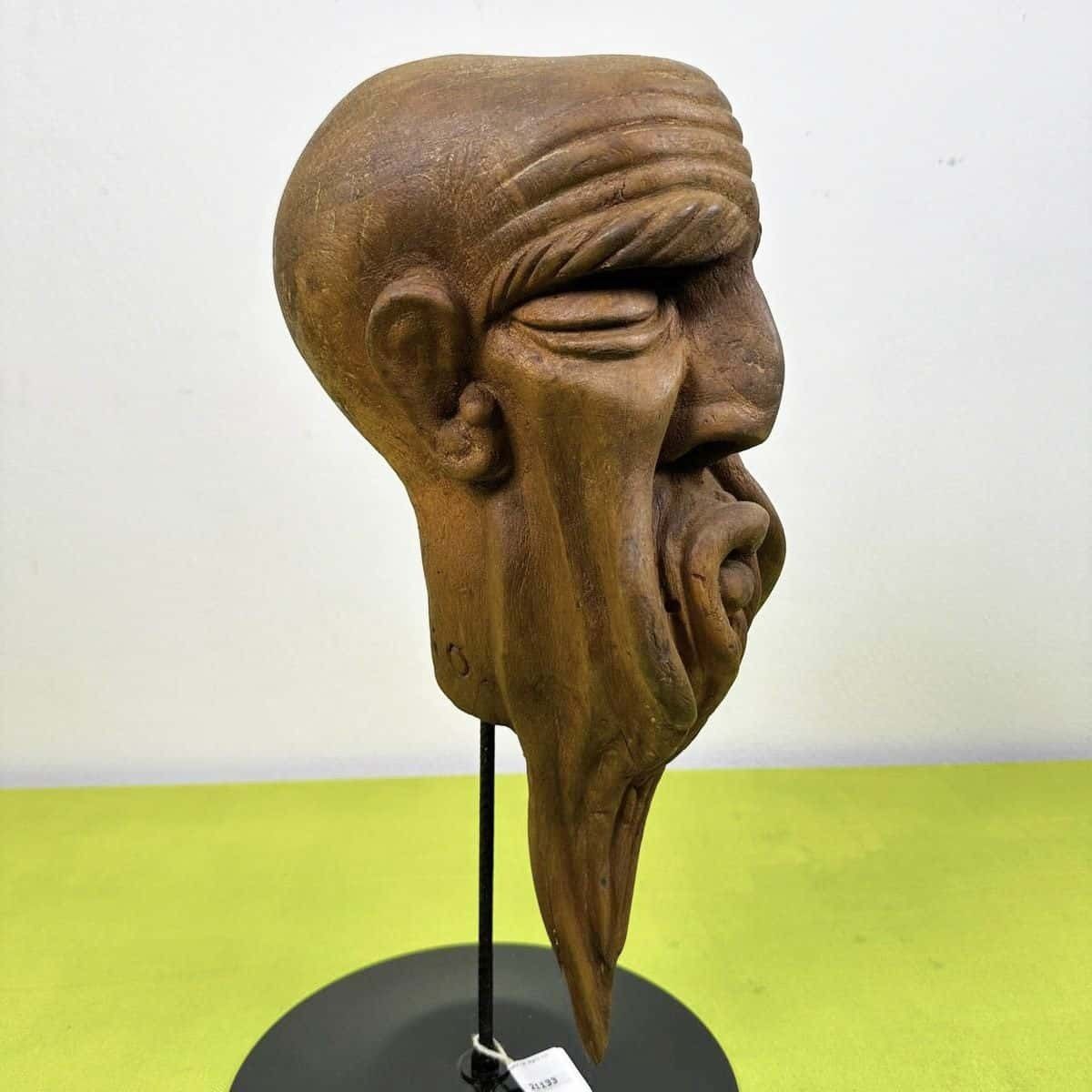 Vintage Sculpture Carved In Wood With Signature Rutilio photo 72.0