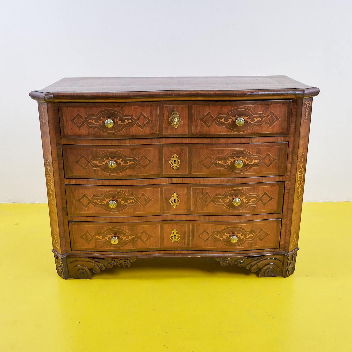 Antique Chest Of Drawers With Inlays