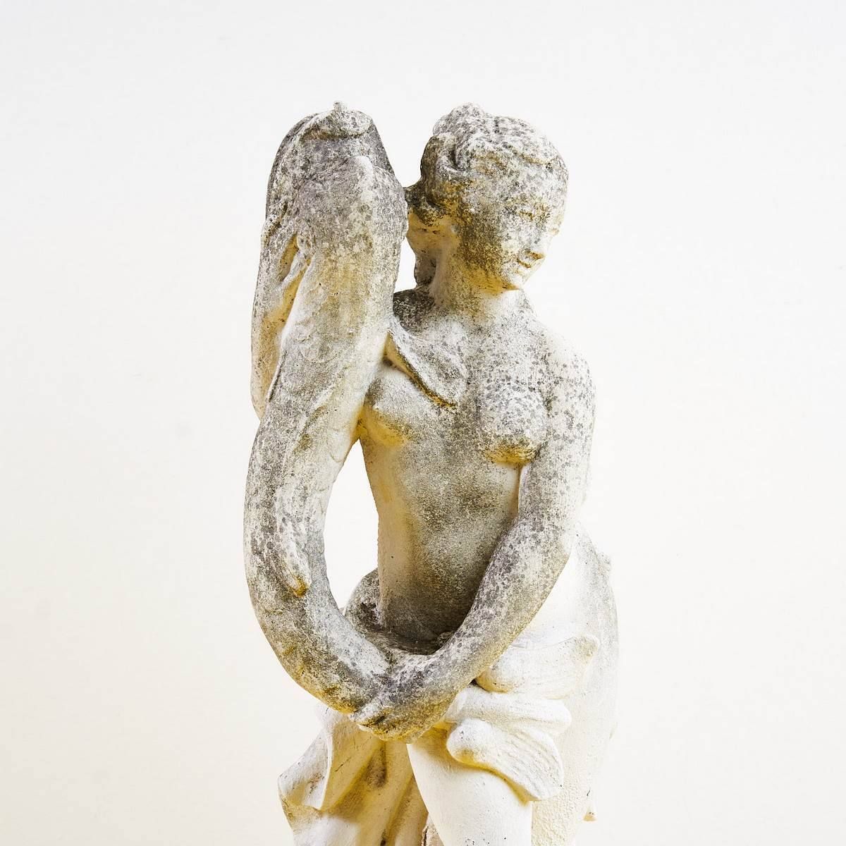 50's Garden Statue In Concrete And Marble Dust photo furniture