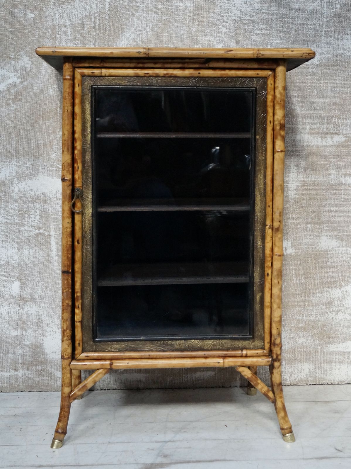 Victorian W.F Needham’s Glazed Bamboo Cabinet photo furniture