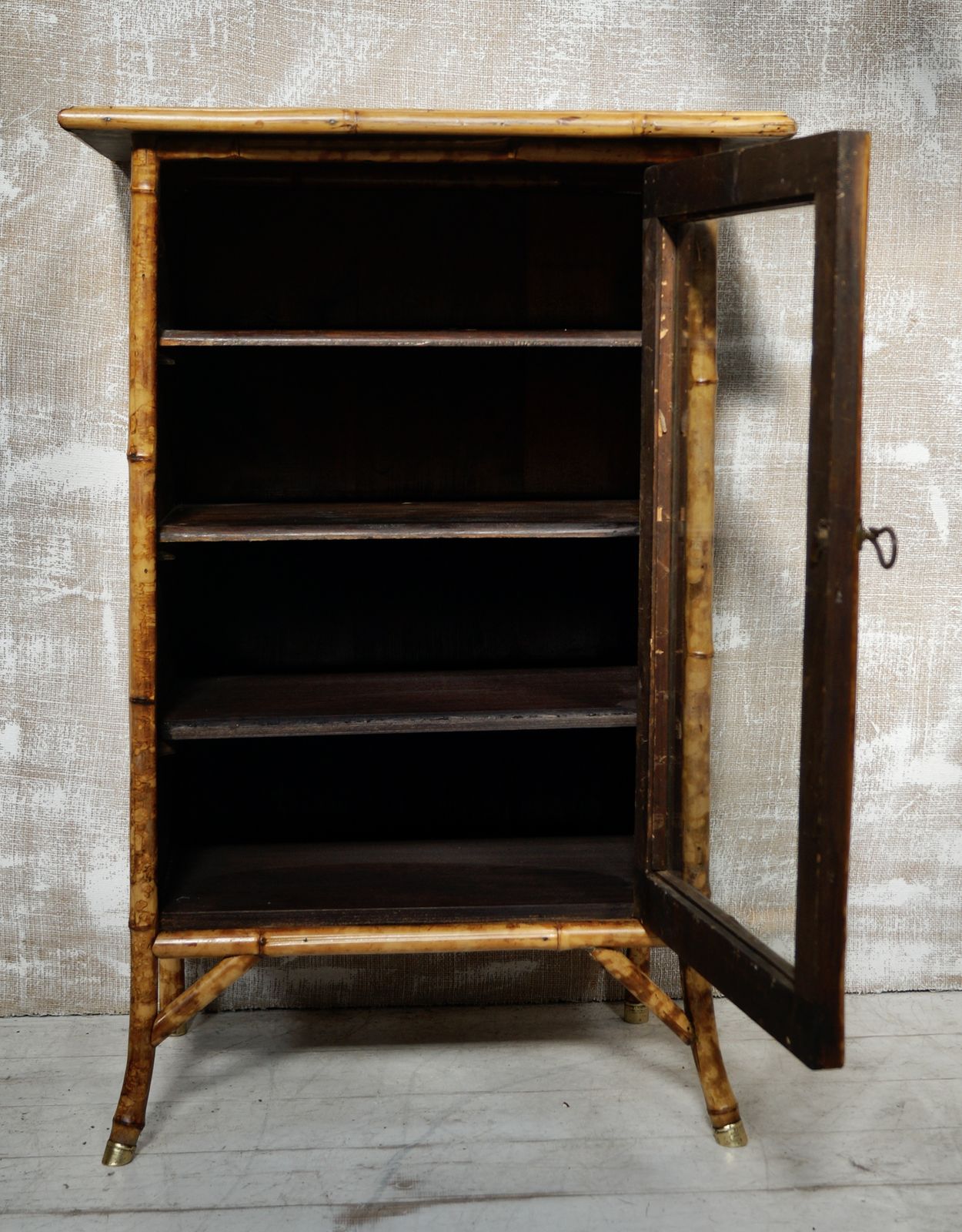 photo furniture Victorian W.F Needham’s Glazed Bamboo Cabinet