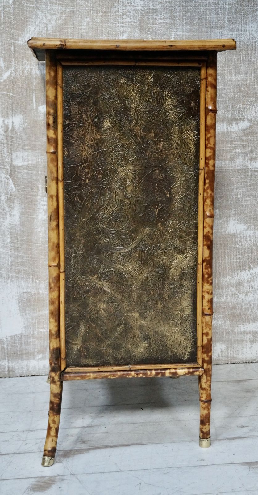 Victorian W.F Needham’s Glazed Bamboo Cabinet photo vintage