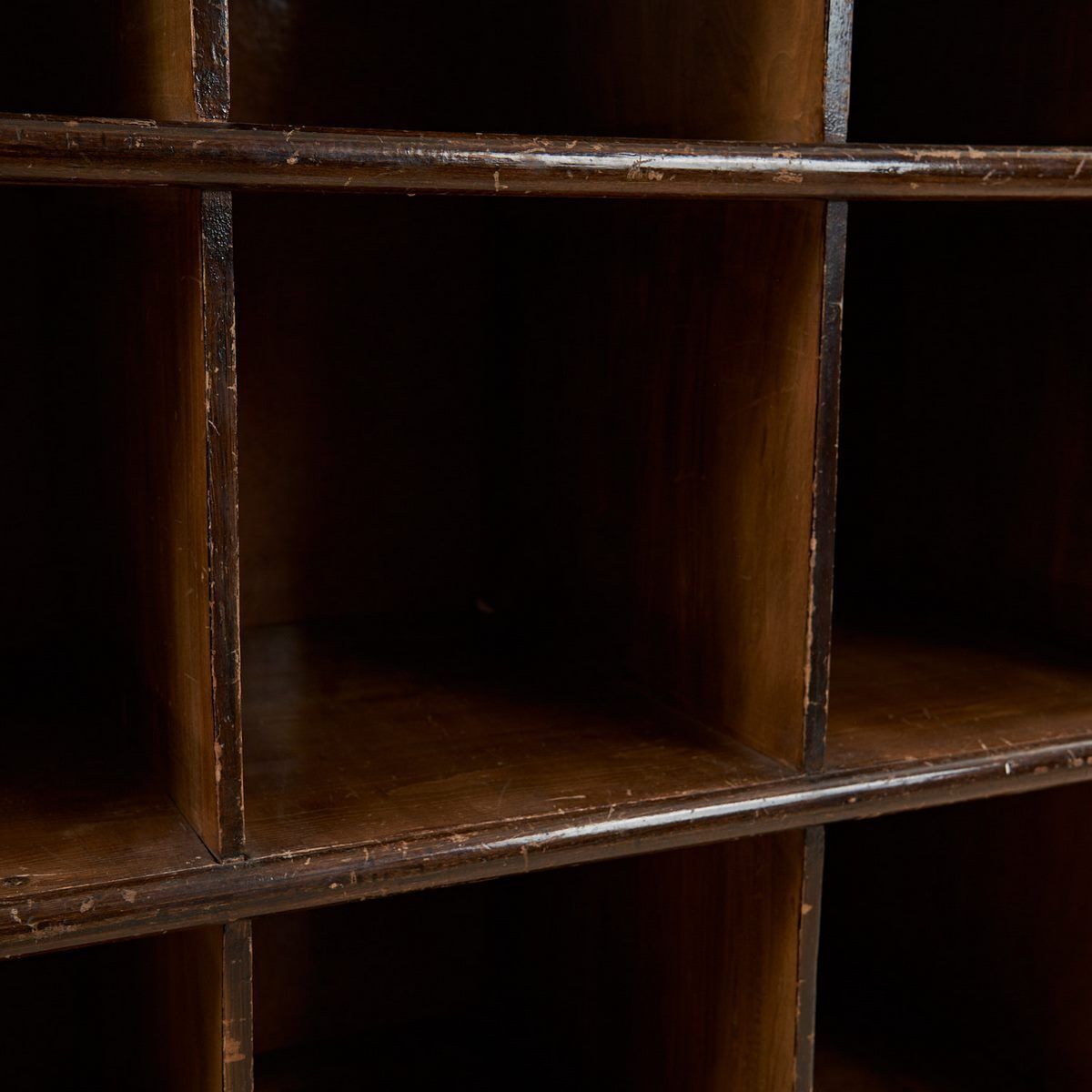 Honeycomb Wooden Bookcase Early 1900s photo for sale