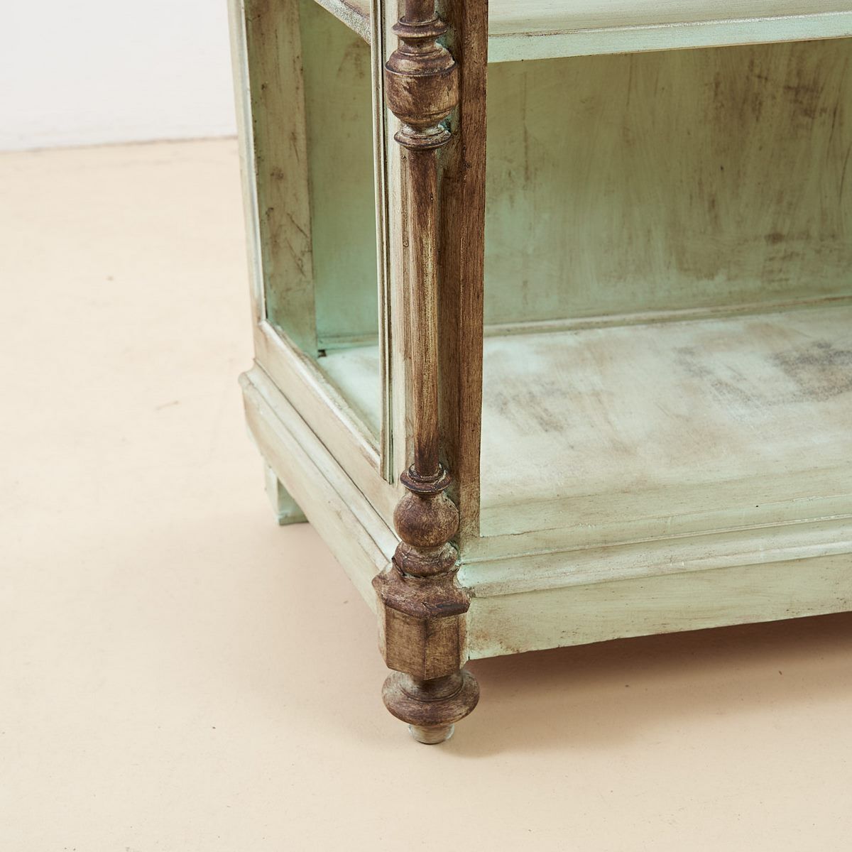 Mint Green Bookcase Sideboard With Dark Brown Shades photo for sale