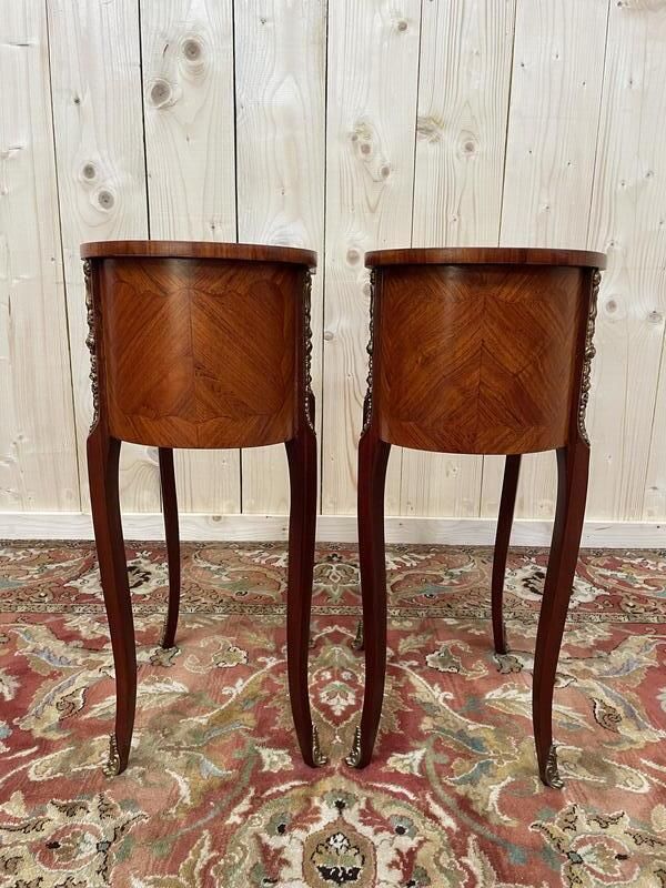 Paire De Tables De Chevet Style Louis XV  Transition photo vintage