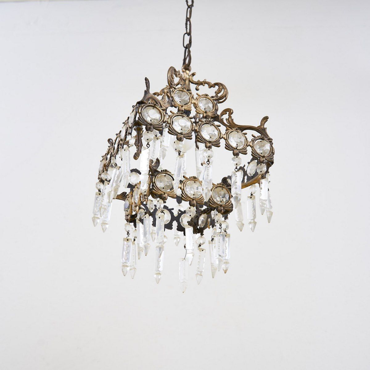 1930s Metal And Glass Chandelier photo vinterior