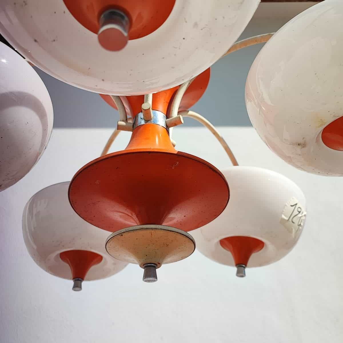 photo furniture Beautiful 60s Opaline Glass Chandelier In Space Age Style