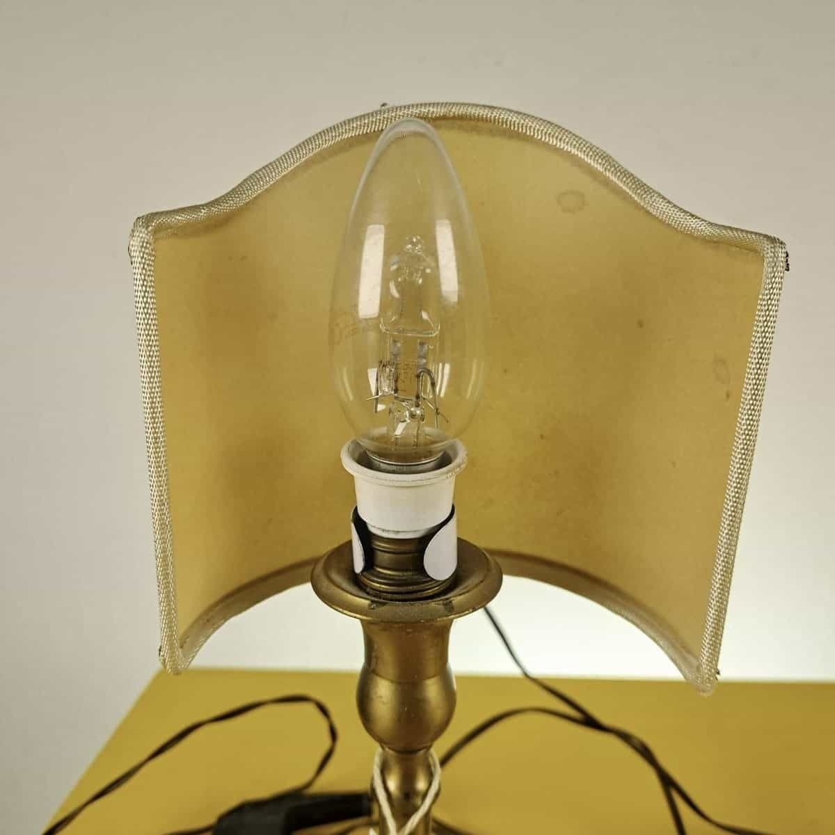 Pair Of Vintage Lamps With Metal Base photo vinterior