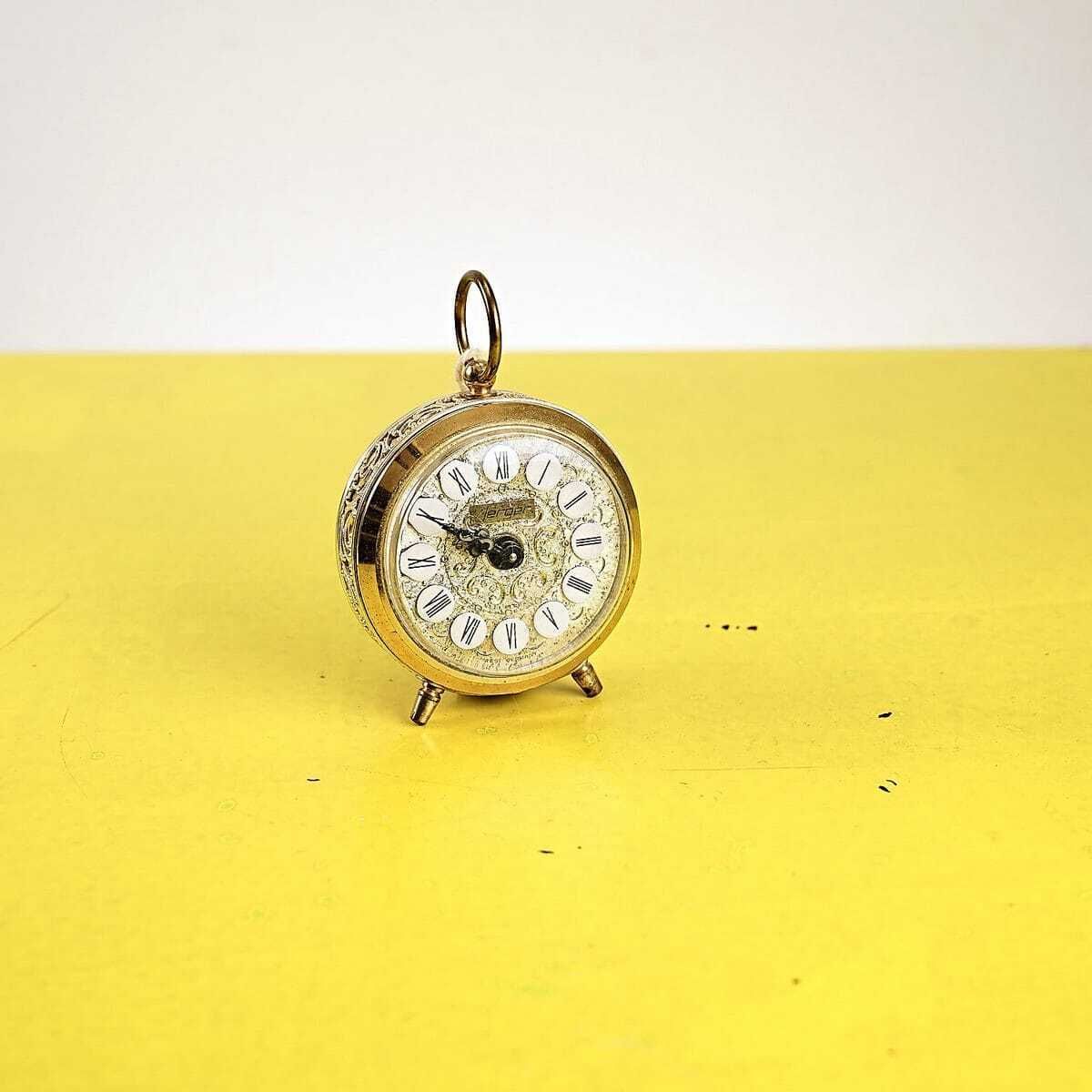 Small Vintage Table Alarm Clock, Jerger Germany