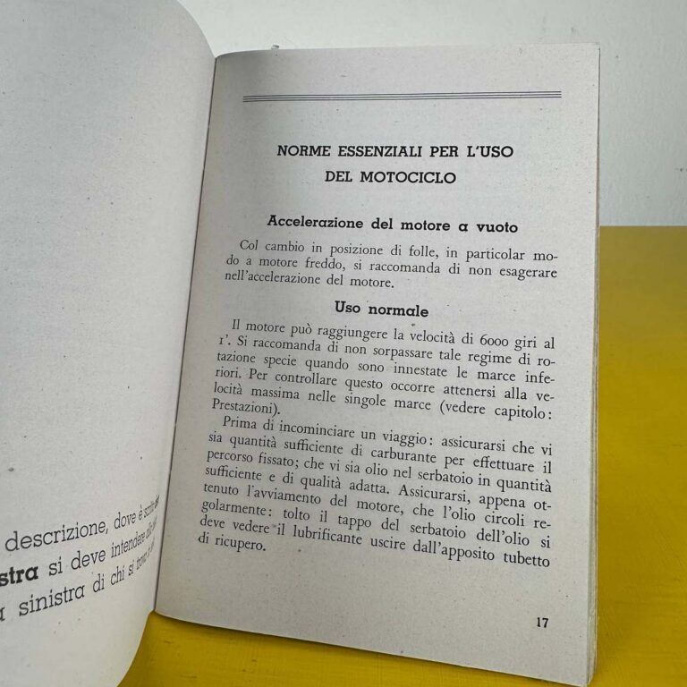 Instructions For Use And Maintenance Of Moto Guzzi Airone Sport photo for sale