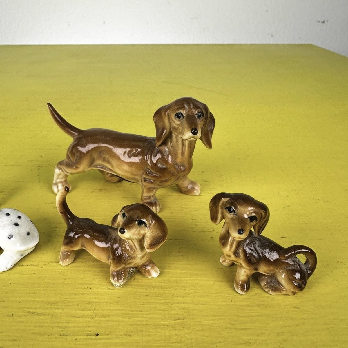 Miniature Bone China Japan Dogs, 5 Pieces photo furniture
