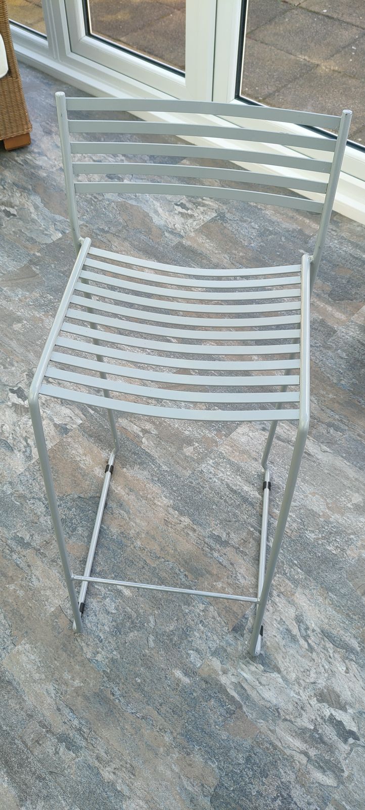 A Pair Of Heal's Kitchen Bar Stools. The Stools Are Slim And Contemporary. The Actual Height Of The Seat Is 65cm. The Stools Were Purchased For £600 When New.