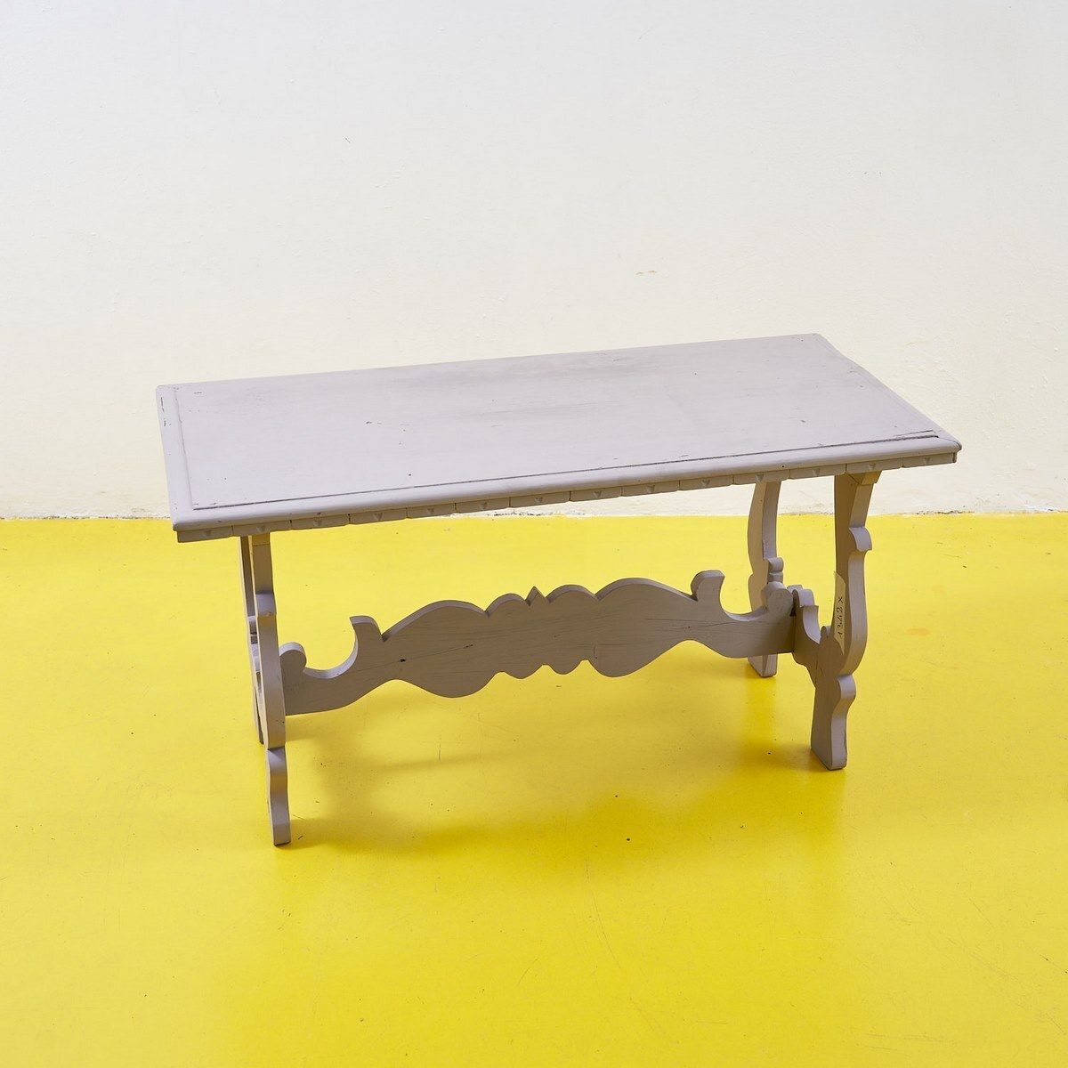 Dove Grey Wooden Coffee Table, 1930s