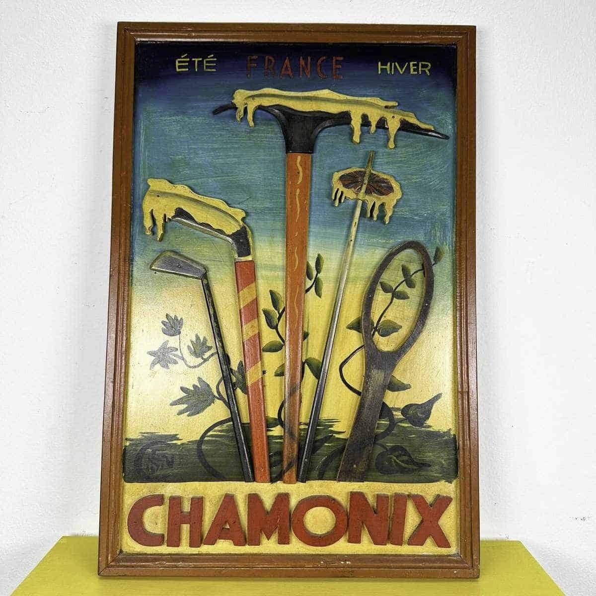 Vintage Wooden Sign Chamonix